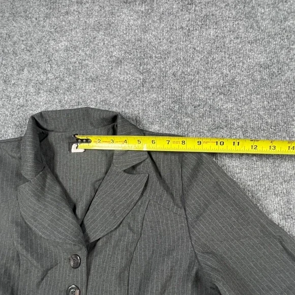 Spago Blazer Jacket Womens 10 Charcoal Gray Single Breasted Notch Lapel Formal - Picture 12 of 14